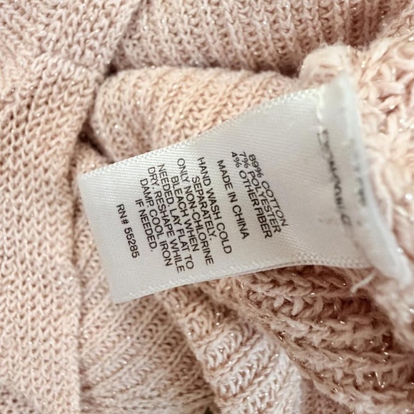 Blush pink oversized knit sweater 3/4 sleeve v-neck soft girl aesthetics - Picture 6 of 9